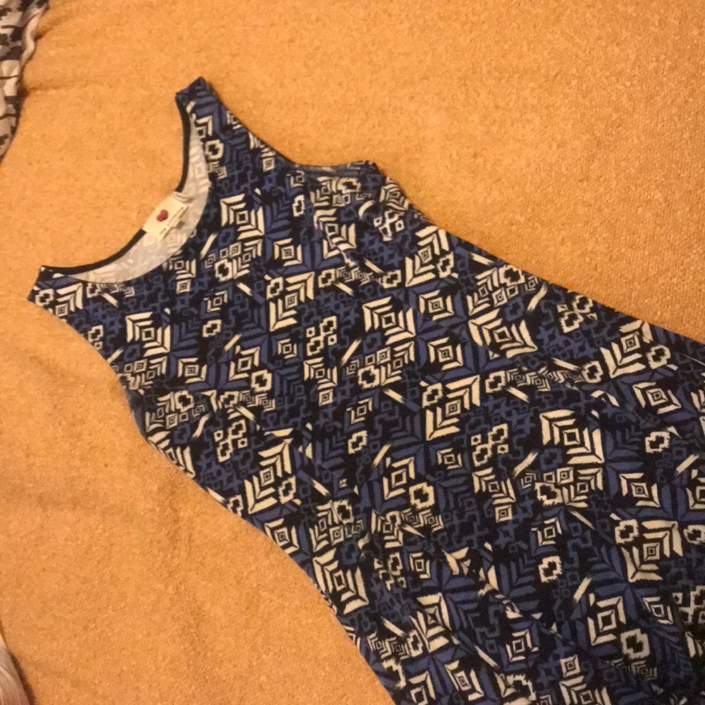 Blue and white dress